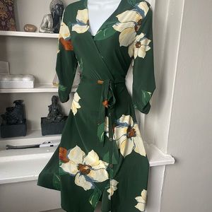 Green floral dress